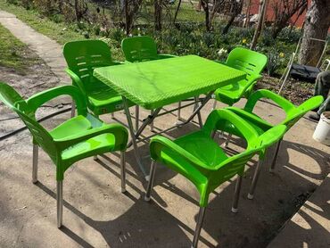 sto i klupe od oblica: Bastenski set ! Sto sa četiri ili sest stolice dimenzija stola 120x70