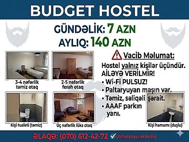 Otaqların günlük kirayəsi: BUDGET HOSTEL KHIRDALAN/GÜNDƏLİK EV. AİLƏYƏ VERİLMİR ancaq kişilər -da lalafo.az — 1 Otaqların günlük kirayəsi: BUDGET HOSTEL KHIRDALAN/GÜNDƏLİK EV. AİLƏYƏ VERİLMİR ancaq kişilər — 1