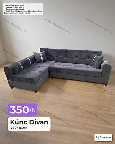 Künc divan – 260×160 sm - L‑şəkilli dizayn, yumşaq oturacaq və bel lalafo.az -da Künc divan – 260×160 sm - L‑şəkilli dizayn, yumşaq oturacaq və bel