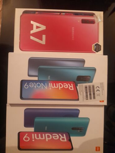 samsung note 9 qiymeti: Samsung A7 Redmi note 9 redmi 9 karobkaları