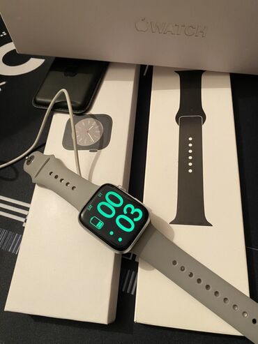 скупка духовки: Смарт‑часы в стиле Apple Watch с прямоугольным экраном и силиконовым