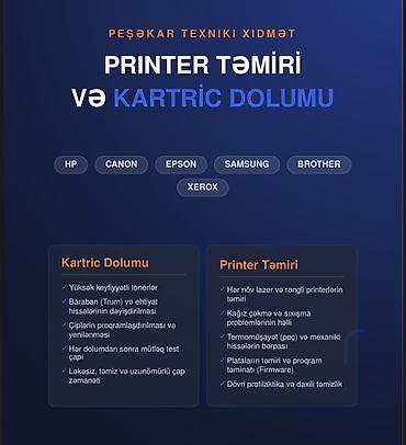 epson a3 printer: 🆘 Kartric dolumu və printer təmir mərkəzi. Zəmanət verilir Peşəkar — 1