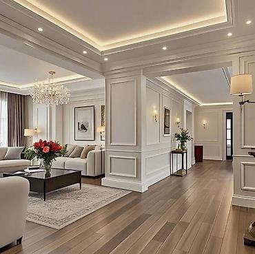 Ремонт под ключ: Современный интерьер с дизайнерским освещением и встроенными решениями — 24