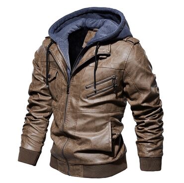 мужской кожаный куртки: Куртка 3XL (EU 46), 6XL (EU 52), 7XL (EU 54), цвет - Черный