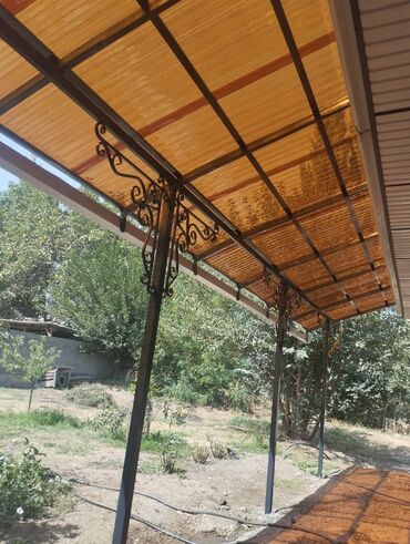 Навесы: Навес, Арочный, Металл, Поликарбонат, Установка — 12