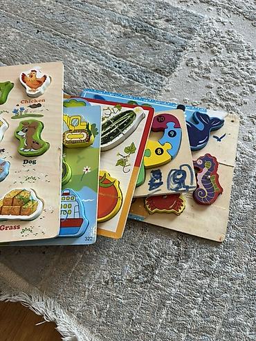 puzzle xalça: Məktəbəqədər uşaqlar üçün taxta pazl dəsti - Müxtəlif mövzulu — 2
