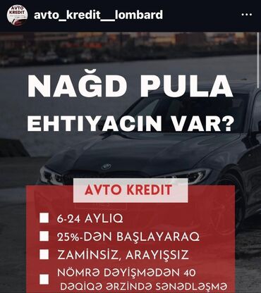 Avtomobil girovu ilə nağd pula ehtiyacı olanlar üçün etibarlı