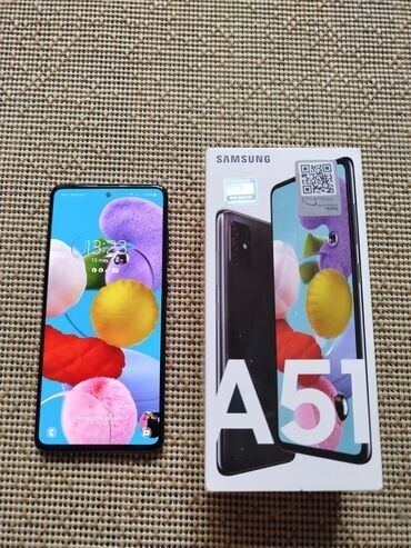 Samsung: Samsung Galaxy A51, 64 GB, rəng - Göy, Sensor, Barmaq izi, İki sim kartlı