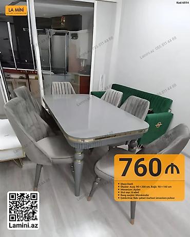 Məhsul: Masa dəsti (Kod: 6914) - Tərkib: Masa + 6 ədəd stul - Masa