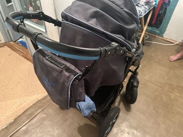 Коляски: Коляска, цвет - Голубой, Б/у — 12