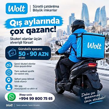 minivan taksi: Moto-kuryer tələb olunur, Gündəlik ödəniş, Təcrübəsiz — 1