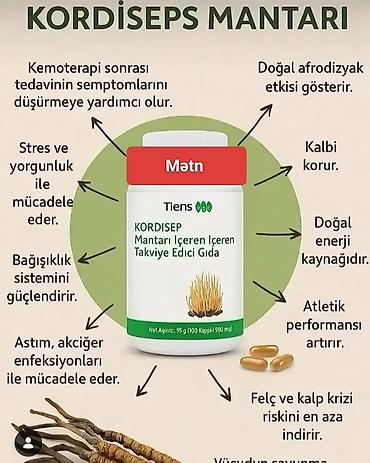 kordiseps tablet: Kordiseps Mantarı – Tiens markalı, kordiseps mantarı tərkibli qida — 1