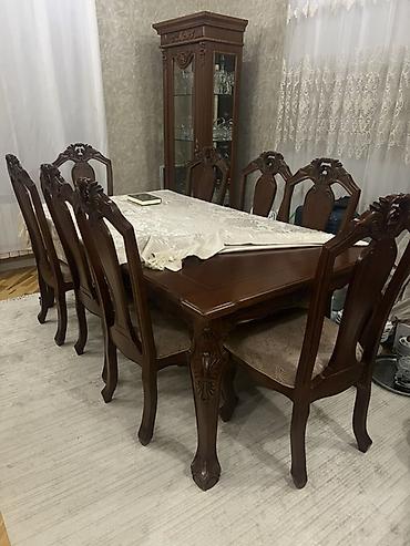 madeyra mebel stol stul: Klassik yemək otağı mebeli dəsti Tərkib: - 1 ədəd massiv ağacdan düz — 6