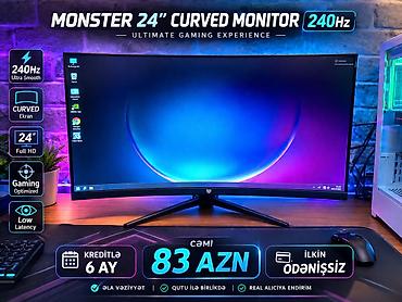 dvd manitor: Curved 240 hz .Kreditle adinizda gecikme olmasin.Marka: Monster 📏 — 1