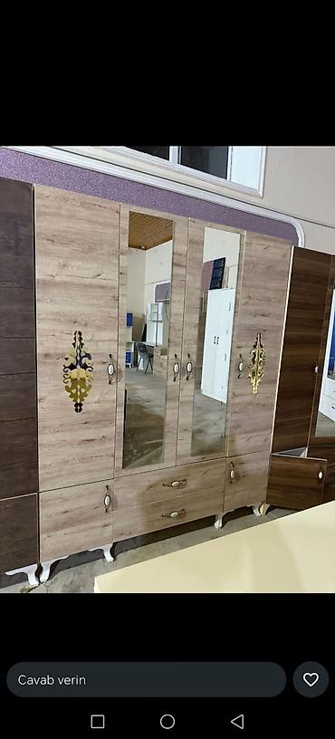 divarda kitab refi: Yeni, 4 qapılı, Güzgülü, Bej, Açılan, Düz dolab — 2