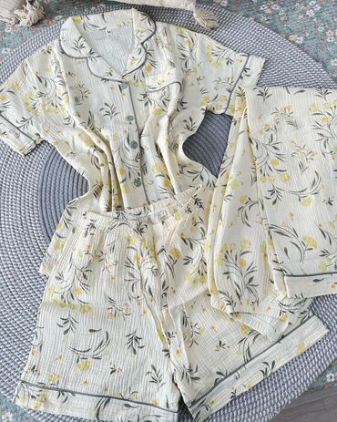 Пижамы: Пижама, Муслин, Китай, На пуговицах, 2XL, M, L — 2