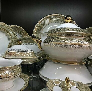 Nahar dəstləri və servizlər: Nahar dəsti, rəng - Qızılı — 6