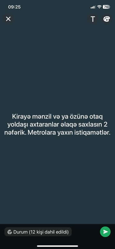 7 mik kiraye evler: Salam kirayə mənzil axtarıram. 300-350 azn civarı. Və ya özünə otaq