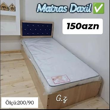 matras ortopedik: Tək nəfərlik çarpayı – matras daxildir. - Ölçü: 200×90 sm - Başlıq — 1