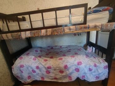 Oğlan və qız üçün, İşlənmiş, Çarpayı, Matrassız, Siyirməsiz, Taxta
