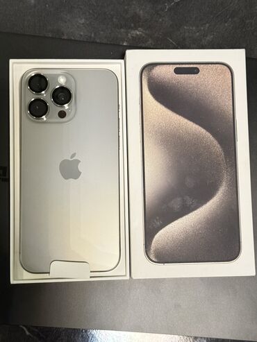 продаю телефон новый: IPhone 15 Pro Max, Б/у, 256 ГБ, Natural Titanium, Защитное стекло, Кабель, Коробка, 100 %