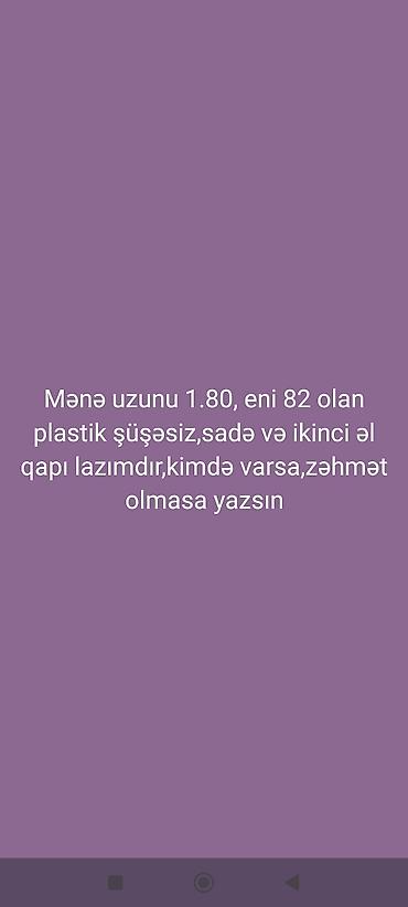 saxta baba sekli: Axtarılır: Plastik qapı (şüşəsiz, sadə, ikinci əl) - Ölçü: hündürlük — 1