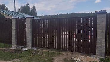 заборы и ворота для частного дома: Заборы жалюзи, Установка — 6
