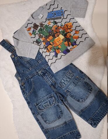 Kompleti: Komplet: Farmerke, Duks, 74-80 — 3