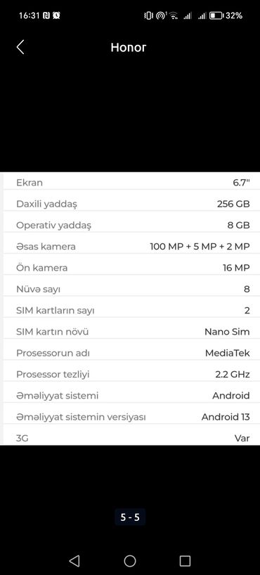 telefon almaq: Honor 90 Lite, 256 GB, rəng - Qara