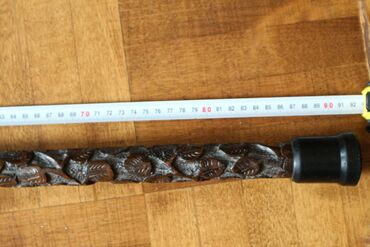 Ходунки, костыли, трости, роллаторы: Трость для опоры (палочка) резная, натуральное дерево крепкая — 25