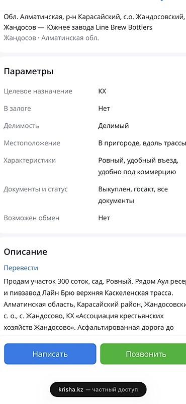 алматинской: 300 соток, Для сельского хозяйства, Красная книга — 7