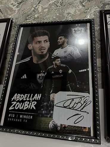 Abdellah Zoubir Original imzasi ile temalı imzalı poster (çərçivəli)