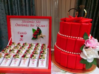 Ev saatları: Hədiyyə paketi, rəng - Qırmızı