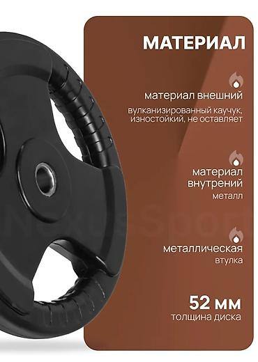 Гантели: Металлические обрезиненные диски для штанги, общий вес 20 кг (набор 2 — 5