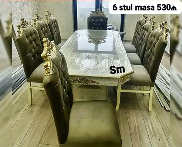 Masa və oturacaq dəstləri: Qonaq otağı üçün, Yeni, 6 stul — 9