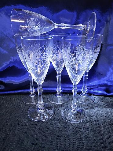 murano staklo: Lux kristal case za vino iz 60ih god,rucni rad Peill i Putzler — 7