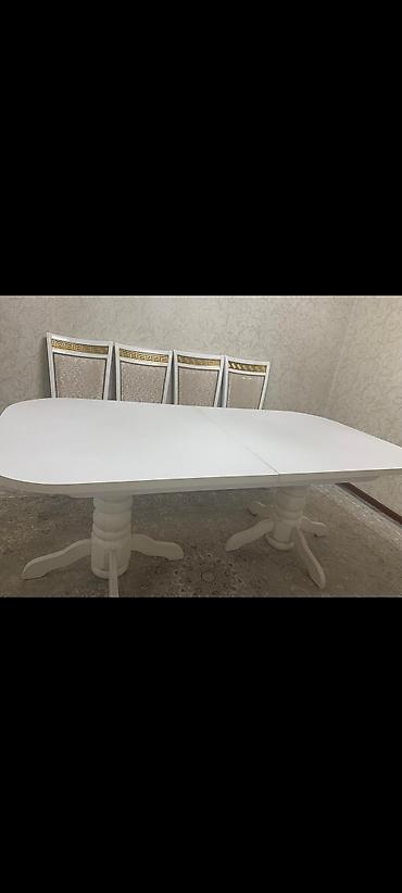 study table: Кухонный стол и стул, Б/у, Самовывоз, цвет - Белый — 1