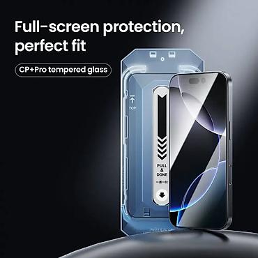 Zaštitne folije i stakla za telefone: Zastitno staklo Nillkin CP+ Pro za iPhone 16 Pro Max 6.9 crni. Uz brzu — 3