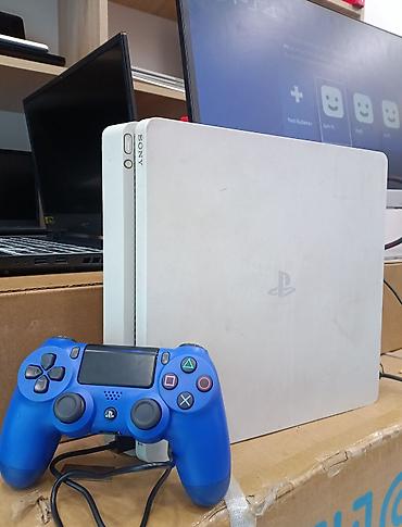 ps3 süper slim: Sony PlayStation 4 Slim (ağ rəng) oyun konsolu, bütün kabellər — 1
