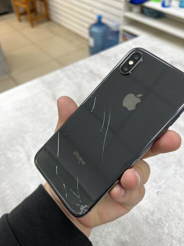 Apple iPhone: IPhone X, Б/у, 64 ГБ, Черный, Защитное стекло