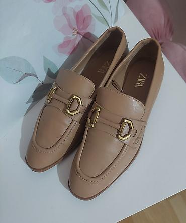 aldo mokasine zenske: ZARA ženske mokasine u bež/karamel nijansi. Klasičan penny-loafer — 1