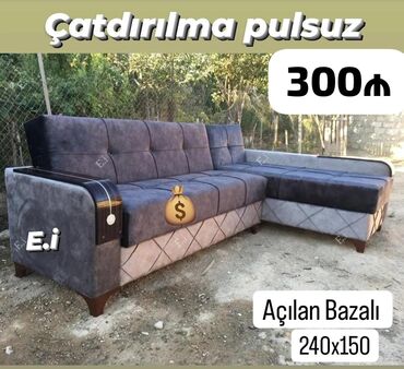 Masa və oturacaq dəstləri: Künc divan, Yeni, Açılan, Bazalı