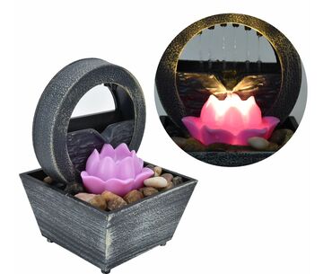 Другие аксессуары для шин, дисков и колес: Светодиодный настольный фонтан 3 В с камнями, пластиковый фонтан с