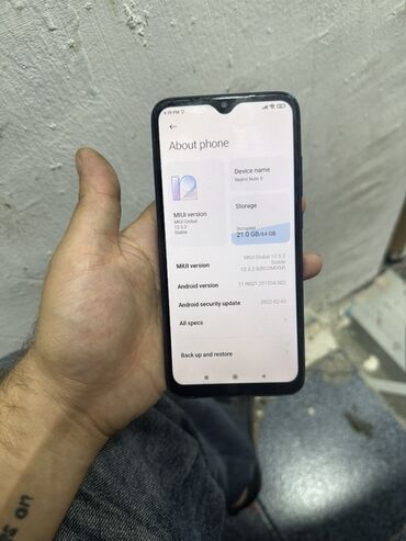 telfonlar: Redmi Note 8, 64 GB, Sensor