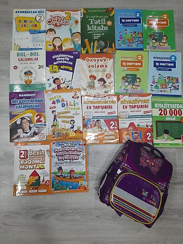 Məktəb çantaları: 2-ci sinif üçün dərslik və çalışma dəsti + məktəb çantası Paketin — 2