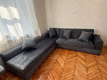 L‑şəkilli yumşaq künc divan - Rəng: tünd bozumtul (antrasit) -