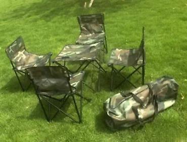 drvene table: 🏕️ Set stola i 4 stolice za kampovanje – Kompaktno, lagano, praktično! — 1