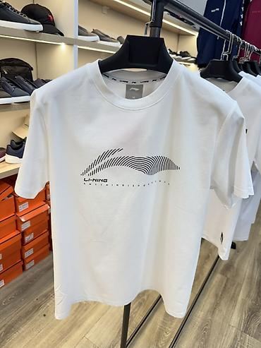 Мужская футболка, M, L, XL, Li-Ning, Новый, цвет - Белый, Самовывоз