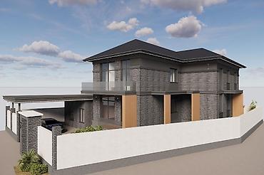 Фасадные работы: Современный двухэтажный дом в стиле неоклассика/минимализм — — 5