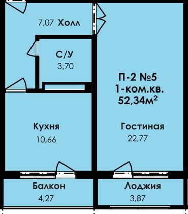 Продажа квартир: 1 комната, 52 м², Элитка, 3 этаж, ПСО (под самоотделку)